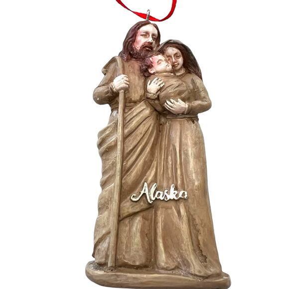 Mary Joseph and baby Jesus Christmas Ornament Alaska Festive Holiday Brown - Picture 11 of 13